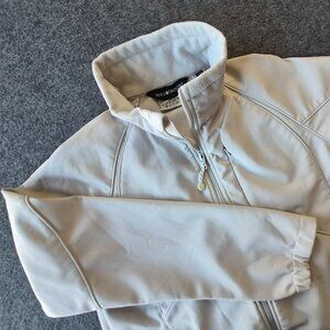 Black Diamond Jacket Womens Large Beige Softshell Full Zip Outdoors Hiking Layer